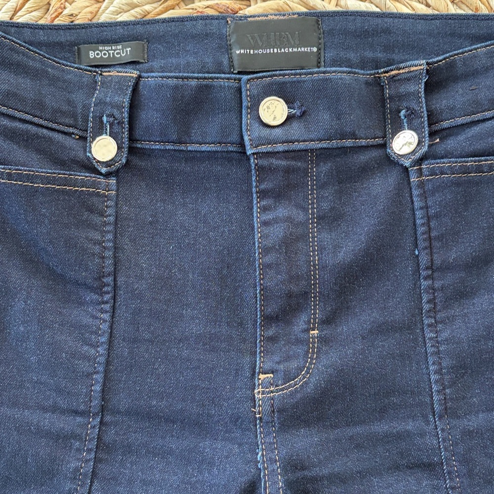 WHBM High Rise Tab Waist Bootcut Jean - Picture 11 of 16
